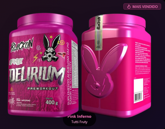 Candy Delirium Pré-treino Black On 400g Pink Inferno